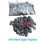 Wibo Plastik Oyun Piyonu Taşı Go Oyunu-Mangala Oyun Taşı ve Kutu Oyun Taşları 240 Adet Siyah
