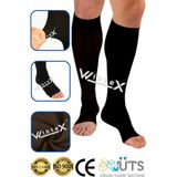 Wibtex Diz Altı Varis Çorabı Burnu Açık Çorap (Siyah Renk) Orta Basınç Ccl2(Çift Bacak) - 1