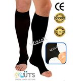 Wibtex Diz Altı Varis Çorabı Burnu Açık Çorap (Siyah Renk) Orta Basınç Ccl2(Çift Bacak) - 8