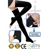 Wibtex Diz Üstü Varis Çorabı Burnu Açık Çorap (Siyah Renk) Orta Basınç Ccl2(Çift Bacak) - 4
