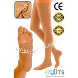 Wibtex Diz Üstü Varis Çorabı Burnu Açık Çorap (Ten Rengi) Orta Basınç Ccl2(Çift Bacak) - 5
