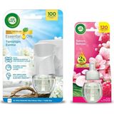 Wick Elektrikli Oda Kokusu Temizliğin Esintisi Kit (Cihaz + Yedek Şişe) + Sakura Bahçesi Yedek Şişe
