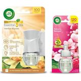 Wick Elektrikli Oda Kokusu Vanilya Kit (Cihaz + Yedek Şişe) + Sakura Bahçesi Yedek Şişe