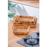 Wicker 4 Parça Hasır Kare Sepet