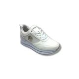 Wickers 2927-26 Cilt Deri Dolgu Topuklıu Anatomik Kadın Sneaker Beyaz Gri