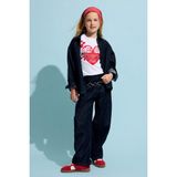 Wıde Leg Esnek Belli Jean Pantolon Kız Çocuk