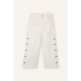 Wıde Leg Fiyonk Nakışlı Gabardin Pantolon Kız Bebek