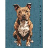 Wide Ruled Notebook: Red American Pit Bull Terrier Dog