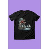 Widi Balıkçı Olta ile Balık Tutmak Deniz ve Kamp Baskılı %100 Pamuk Premium Erkek Çocuk Kız Çocuk T-Shirt - Beyaz - 13 - 14 Yaş
