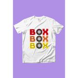 Widi Box Box Box Yazılı Araba Tekerleği Detaylı F1 Yarış Kız Çocuk Erkek Çocuk Beyaz T-Shirt - 9 - 10 Yaş