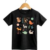 Widi Çizgi Hayvan Figürleri Baskılı Regular Fit %100 Pamuk Kısa Kollu Çocuk T-Shirt - Ekru - 3 - 4 Yaş