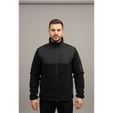 WİDİ Dik Yaka Garnili Siyah Softshell Polar Ceket