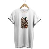 Widi Hunting Avcılık Baskılı Ördek Avı ve Tüfek Baskılı %100 Pamuk Regular Fit Bisiklet Yaka T-Shirt - 2XL - Beyaz