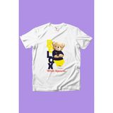 Widi Sevimli Relax Tedy Ayı Baskılı %100 Pamuk Kız Çocuk Erkek Çocuk Beyaz T-Shirt - Siyah - 13 - 14 Yaş
