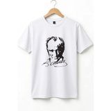 Widi Unisex 23 Nisan Mustafa Kemal Atatürk Baskılı %100 Pamuk Bisiklet Yaka Kısa Kol Çocuk T-Shirt - Ekru - 9 - 10 Yaş