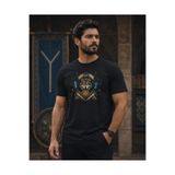WİDİ Unisex Bozkurt Kayı Boyu Baskılı T-Shirt – Eski Türk Motifli Kurt Desenli Günlük Tişört