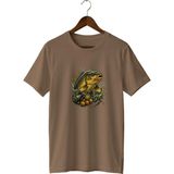 Widi Unisex Sazan Balığı Baskılı Tişört – Olta Balıkçılığı ve Outdoor Temalı Bisiklet Yaka - 2XL