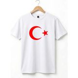 Widi Unisex Türkiye Ay Yıldız Bayrak Baskılı Regular Fit %100 Pamuk Bisiklet Yaka Kısa Kol Çocuk T-Shirt - Siyah - 3XL
