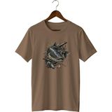 Widi Unisex Yayın Balığı Baskılı Tişört – Olta Balıkçılığı ve Outdoor Temalı Bisiklet Yaka - 2XL