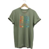 Widi Vintage Retro 1990'S Baskılı Kaset %100 Pamuk Regular Fit Bisiklet Yaka T-Shirt - XL - Haki