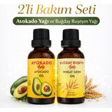 Wie Farma 2’li Bakım Seti | Avokado Yağı & Buğday Ruşeym Yağı | Besleyici Bakım | 2X50 ml Cam Şişe