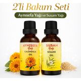 Wie Farma 2’li Bakım Seti | Aynısefa Yağı & Susam Yağı | Cilt Bakımı | 2X50 ml Cam Şişe