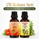 Wie Farma 2’li Bakım Seti | Kuşburnu Çekirdeği Yağı & Jojoba Yağı | Cilt Bakımı | 2X50 ml Cam Şişe