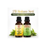 Wie Farma İkili Bakım Seti | Hint Yağı & Isırgan Tohumu Yağı | Saç ve Cilt Bakımı | 2X50 ml Cam Şişe