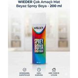 Wieder Beyaz Sprey Boya 200 ml Iç/dış Mekan Kullanımı ile Kolay Uygulama