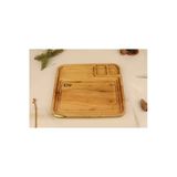 wiella Ahşap Sunumluk Tepsi, Et ve Tost Sunum servis tabağı, Akasya Tabak, Dekorasyon, Aksesuar, 25x21cm