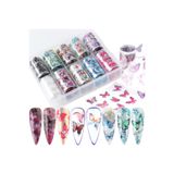 Wien Nail Master 10lu Tırnak Süsleme Folyosu Kelebek Dizayn Nail Art Transfer Folyo