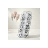 Wien Nail Master 12li Gümüş Renk Tırnak Süsleme Yıldız Dizayn Folyo Pulları Nail Art WN-115