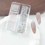 Wien Nail Master 6lı Tırnak Metal Havyar ve Parlak Süs Taşları 3 Boy Nail Art Süsleme Taşları WN-524 - Gümüş