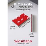 wiesmann 3M VHB Güçlü Tutuşlu Suya ve Sıcağa Dayanıklı Çift Taraflı Bant Mutfak, Banyo, Araç, Ayna Yüksek Sağlamlık Yedek Yapıştırıcı 4x2.5 cm (1 Adet)