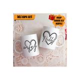 Wifey Hubby Karı Koca Romantik Sevgili Hediye İkili Çift Yön Baskılı Kupa Bardak, QB2M5925