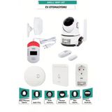 Wifi Akıllı Ev Otomasyon Seti -Kamera + Priz + Alarm + Dedektör + Uygulama Kontrollü Güvenlik Sistem