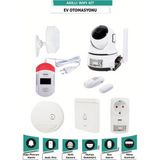 Wifi Akıllı Ev Otomasyon Seti -Kamera + Priz + Alarm + Dedektör + Uygulama Kontrollü Güvenlik Sistemi - Beyaz