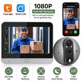 Wifi Akıllı Kapı Kamerası 4.3" Ekran 1080P Hd Görüntülü Kapı Dürbünü Pır Sensörlü
