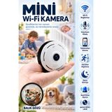 Wifi Balık Gözü Lensli Panoramik Gece Görüşlü Sesli Konuşma Özellikli Sesli Alarmlı Güvenlik Kamerası Bebek Evcil Hayvan Kamerası