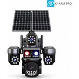 Wifi Ptz Solar Kamera 4 Lens 3mp Sirenli Alert 3g Sim Kartlı OK-332