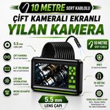 Wificam Çift Kameralı Ekranlı Yılan Kamera 5.5mm Lens 10 Metre Sert Kablo