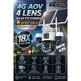 Wificam Inox X25 4 Kameralı Optik Zoom Güneş Enerjili 4g Akıllı Güvenlik Kamerası