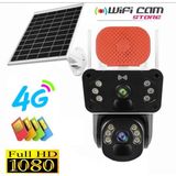 Wificam Wificam Çift Kameralı Hareket Takipli 4g Sim Kartlı Solar Kamera 3+3=6mp Dual Lens+64 GB Sd Kart
