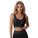 Wiforte Kadın Toparlayıcı Büstiyer Korse Dikişsiz Spor Sütyen Pedli Kalın Askılı Destekleyici Sütyen Göğüs Toparlayıcı Rahat Esnek Günlük Kullanım Fitness Yoga Sporcu Büstiyeri (Siyah, S)