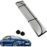 Wiforte Katlanabilir Araç Ön Cam Güneşlik, Uv Koruyucu, Universal Boy Oto Güneşlik, Katlanabilir Dışı Metalize, 130X60 cm