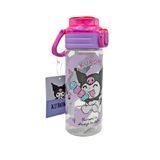 WİGGLE 500ml Kuromi Lisanslı Yumuşak Silikon Pipetli Kulplu Kilitlenebilir Su Matarası