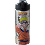 Wiggle 600ML Naruto Lisanslı Pipetli Kilitlenebilir Kapak Paslanmaz Çelik Termos Matara - 0,60 lt