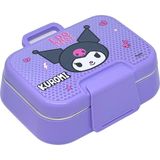 Wiggle Bento 1030ML Lunchbox Kuromi Lisanslı Tek Katlı 2 Bölmeli Paslanmaz Çelik Sefer Tası Yemek Kutu