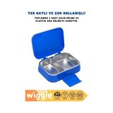 Wiggle Bento 1030ML Lunchbox Tek Katlı 2 Bölmeli Paslanmaz Çelik Sefer Tası Yemek Kutusu - Kestane Akaju - Option-1