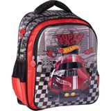 Wiggle Hot Wheels Kabartmalı Desen Anaokulu/kreş Boy 2 Bölmeli Cepli Çocuk Okul Sırt Çantası Kırmızı